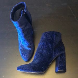 Velvet Blue Bootie